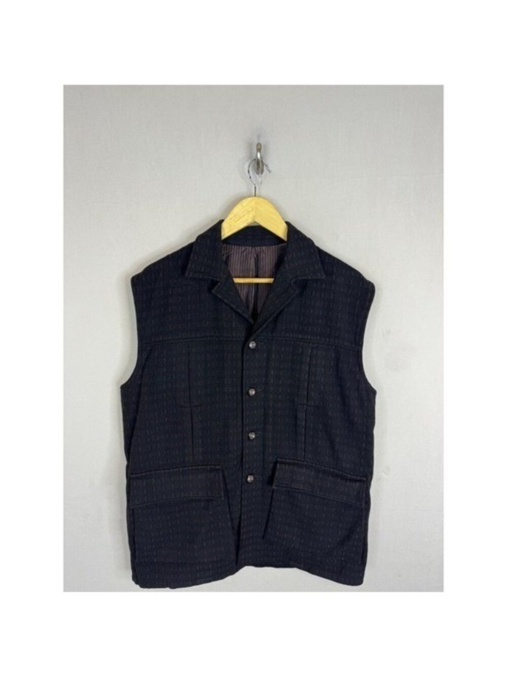 Vintage Skyline Seattle USA Cravenette Water Repellent Button Front Vest Brown